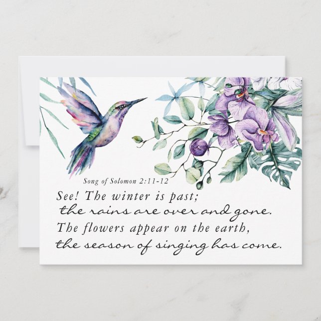 Song of Solomon 2 Hummingbird Bible Flat Card (Front)