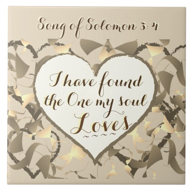 Song of Solomon 3:4 Bible Verse, Heart Tile (Front)