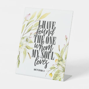 Song of Solomon 3:4 Bible Wildflowers Wedding Pedestal Sign