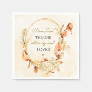 Song of Solomon 3:4 Elegant Autumn Floral Bible Napkin