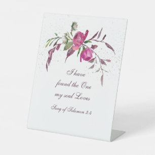 Song of Solomon 3:4 I have found the One Floral Pedestal Sign