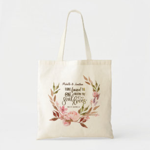 Song of Solomon 3:4 I have found the One Wreath Tote Bag