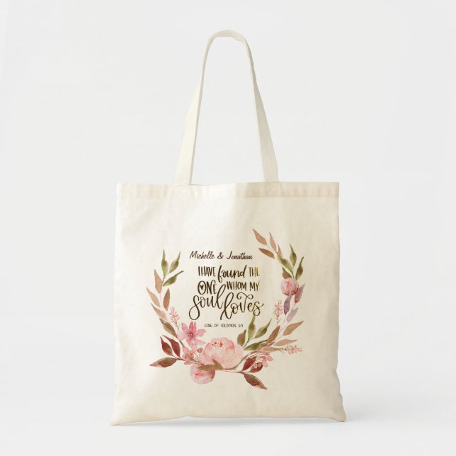 Song of Solomon 3:4 I have found the One Wreath Tote Bag (Front)