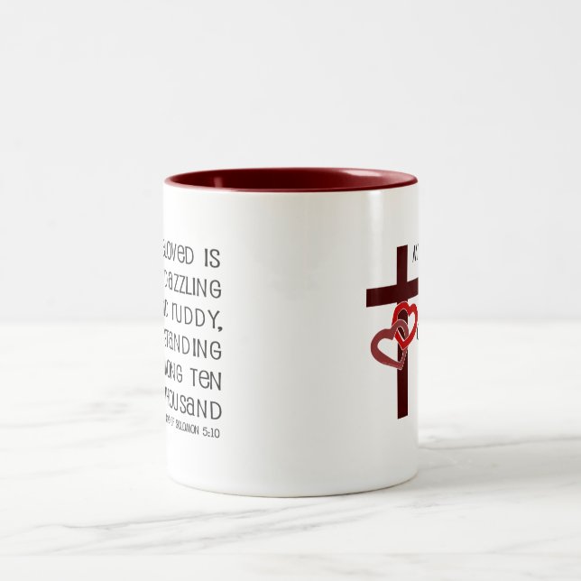 Song of Solomon 5:10 Two-Tone Coffee Mug (Center)