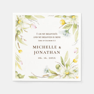Song of Solomon 6:3 Bible Wildflower Wedding Napkin
