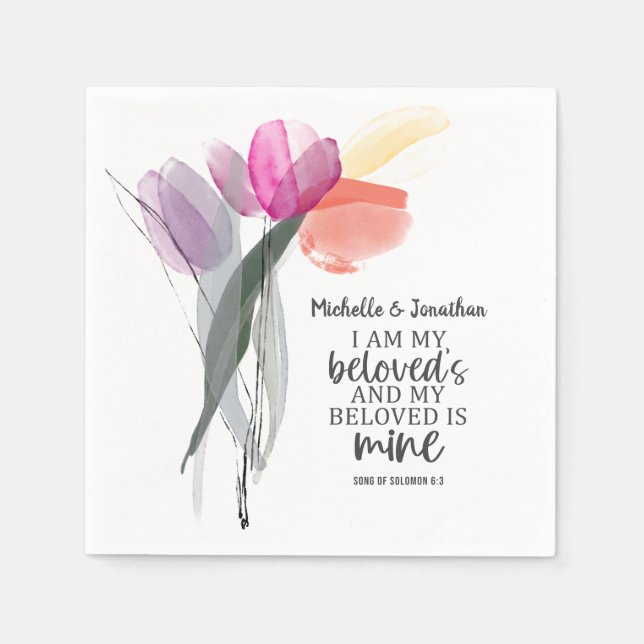 Song of Solomon 6:3 I am my Beloved’s Wedding Napkin (Front)