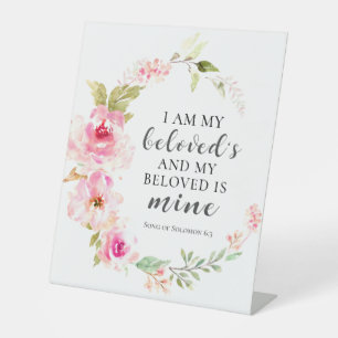 Song of Solomon 6:3 I am my beloved’s Wedding Pedestal Sign