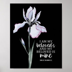 Song of Solomon 6:3 I Am My Beloved's White Iris  Poster