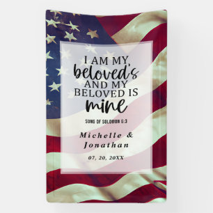 Song of Solomon Bible USA Flag Patriotic Wedding Banner
