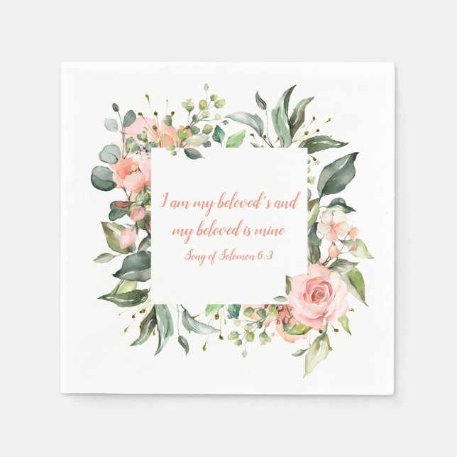 Song of Solomon My Beloved Wedding Napkins (Front)