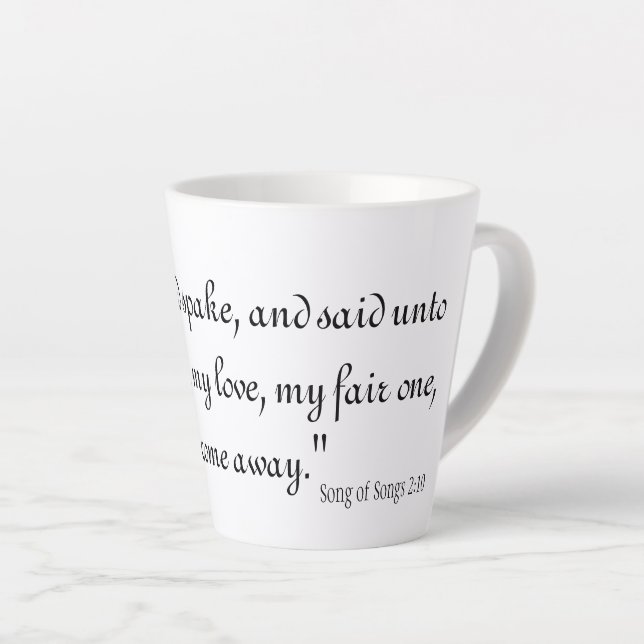 Song of Songs 2:10 Latte Mug (Right Angle)
