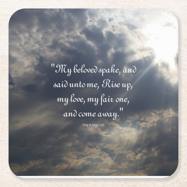 Song of Songs 2:10 Square Paper Coaster (Front)