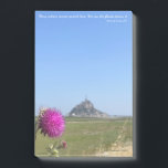 Song of Songs 8:7 Post-it Notes<br><div class="desc">Lovely verse from Song of Songs 8:7 that says,  "Many waters cannot quench love,  Nor can the floods drown it." Beautiful musk thistle with Le Mont St. Michel in the distance.</div>