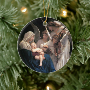 Song of the Angels (1881) by Bouguereau Ceramic Tree Decoration