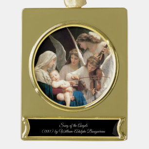 Song of the Angels Bouguereau Gold Plated Banner Ornament