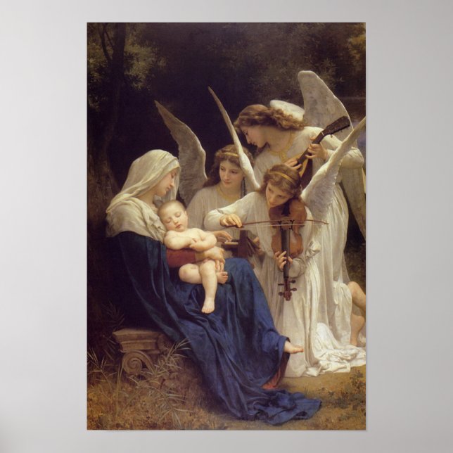 ‘Song of the Angels’ by Bouguereau Poster (Front)