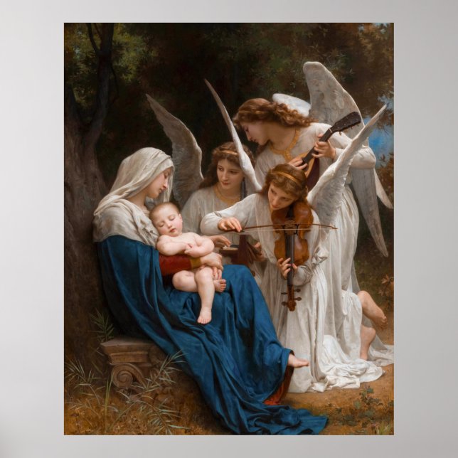 Song of the Angels by William-Adolphe Bouguereau B Poster (Front)