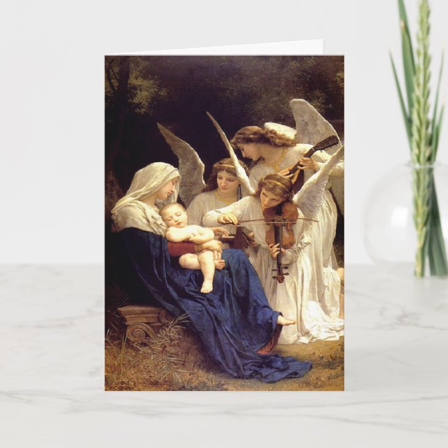 Song of the Angels Religious Blessed Mother Holiday Card (Front)