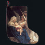 Song of the Angels (Vintage Art) Small Christmas Stocking<br><div class="desc">This design features a painting by the French artist William-Adolphe Bouguereau (1825–1905). It shows a group of angels with white wings playing music to the Virgin Mary and the Baby Jesus. It is a beautiful image of angelic beauty. The original artwork was painted in 1881.</div>