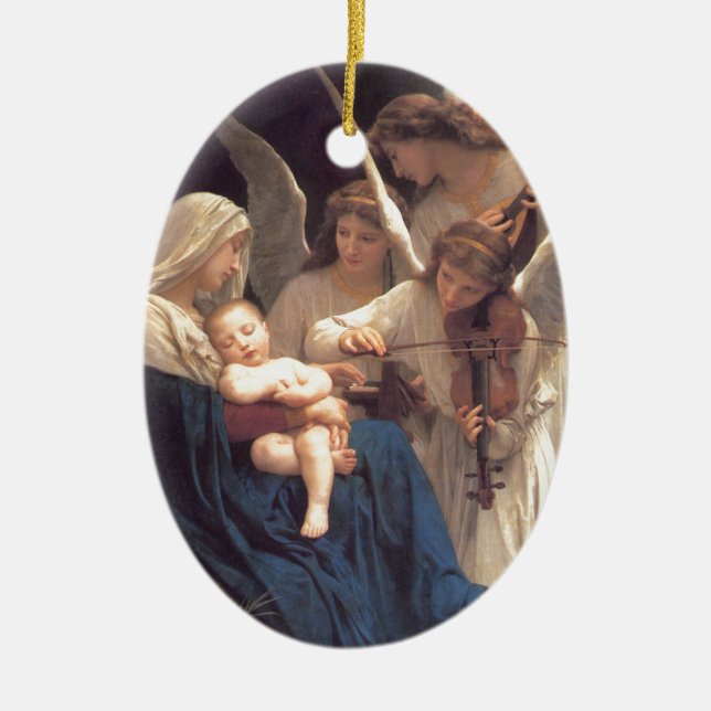 Song of the Angels - William-Adolphe Bouguereau Ceramic Tree Decoration (Front)