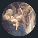Song of the Angels - William-Adolphe Bouguereau Classic Round Sticker<br><div class="desc">Song of the Angels - William-Adolphe Bouguereau</div>