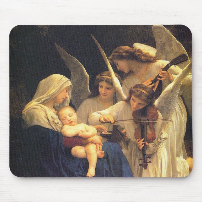 Song of the Angels, William-Adolphe Bouguereau Mouse Mat (Front)
