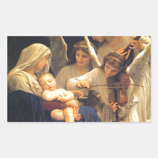 Song of the Angels, William-Adolphe Bouguereau Rectangular Sticker (Front)