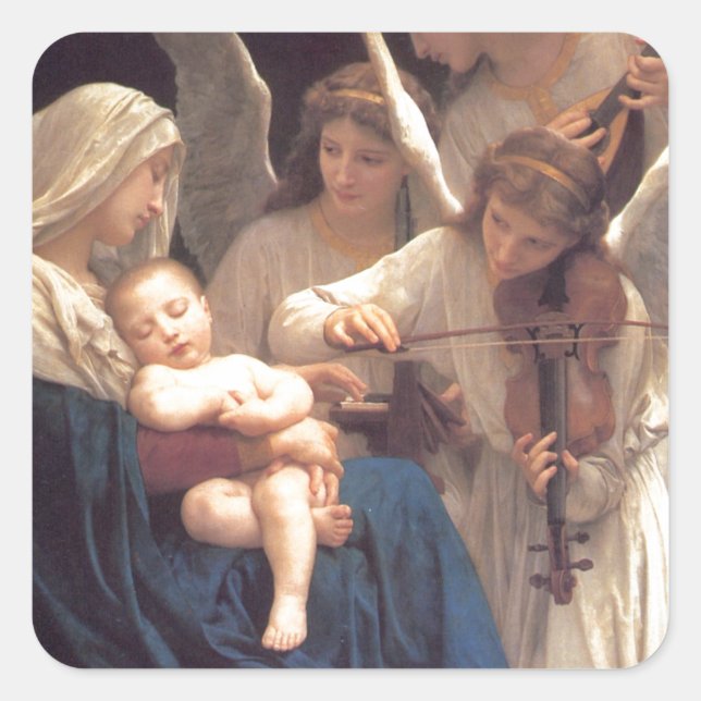 Song of the Angels - William-Adolphe Bouguereau Square Sticker (Front)