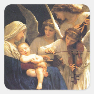 Song of the Angels, William-Adolphe Bouguereau Square Sticker