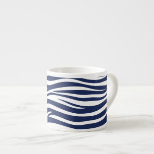 Song of the Sea Navy Blue Nautical Flowing Waves Espresso Cup