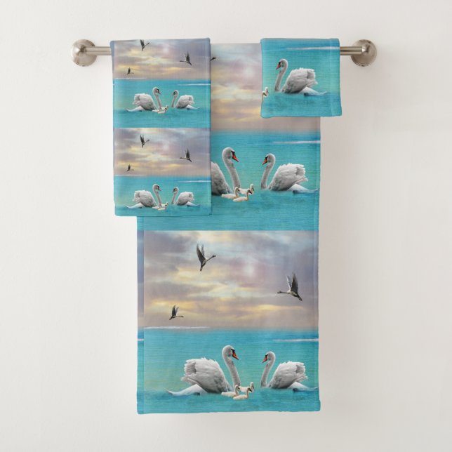 Song Of The White Swan, Bath Towel Set (Insitu)