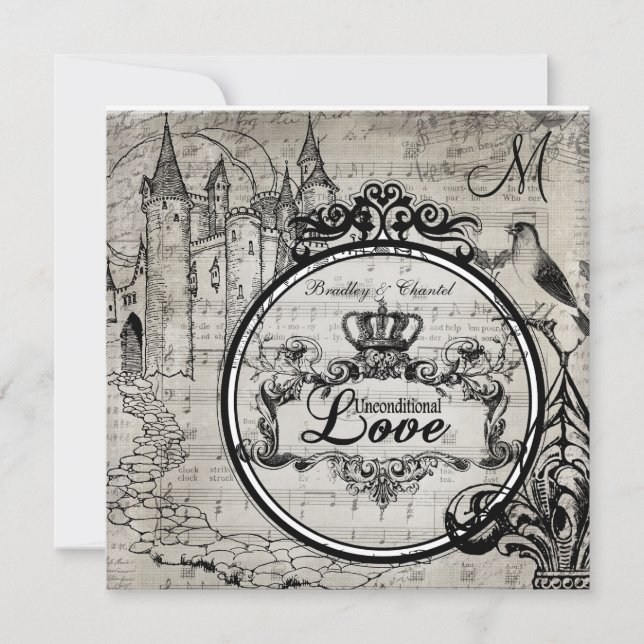 Song Pages Unconditional Love Wedding Invite (Front)