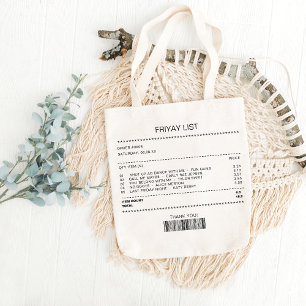 Song Receipt Playlist Aesthetic Trendy Minimalist Tote Bag