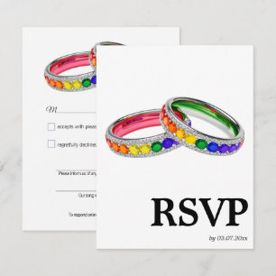 🌈  Song request LGBTQ Rainbow Rings RSVP Card