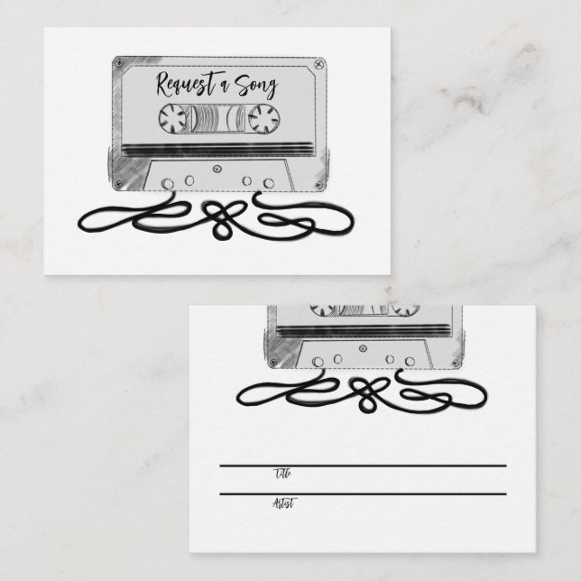 Song Request Tape Illustration Cards (Front/Back)