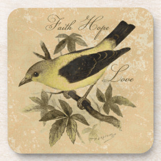 Songbird Faith Hope Love Cork Coaster Set (6)