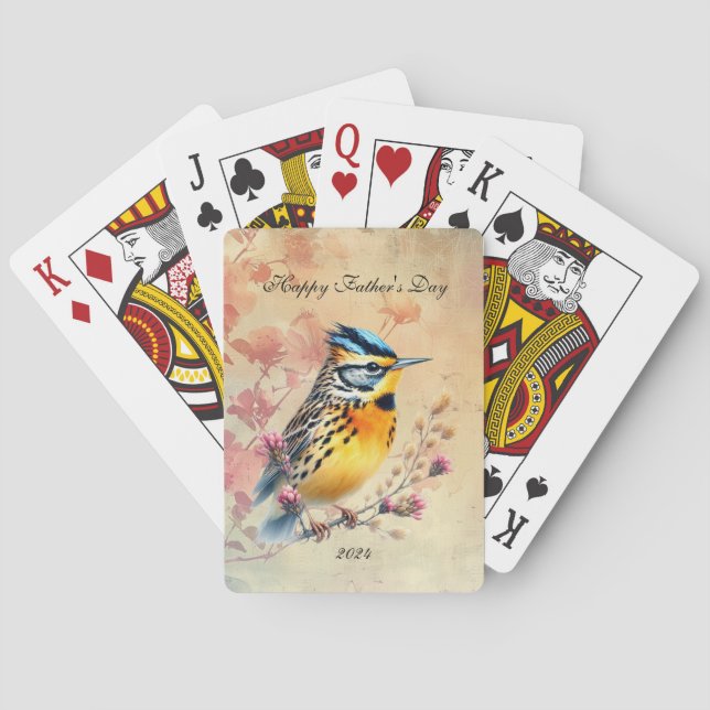 Songbird Happy Father's Day Playing Cards (Back)