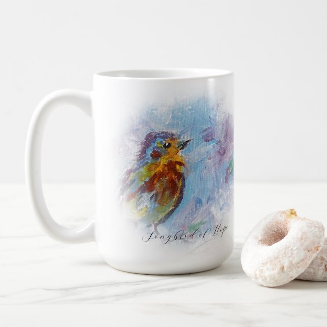 "Songbird of Hope" Classic 15 oz. Mug (With Donut)