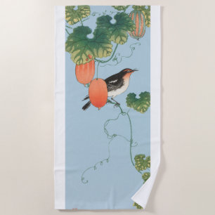 SONGBIRD ON CUCUMBER BEACH TOWEL
