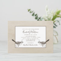 Songbird Pair Baby Shower | Beige Invitation