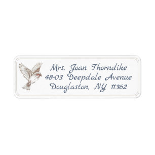 Songbird Return Address Label with double border