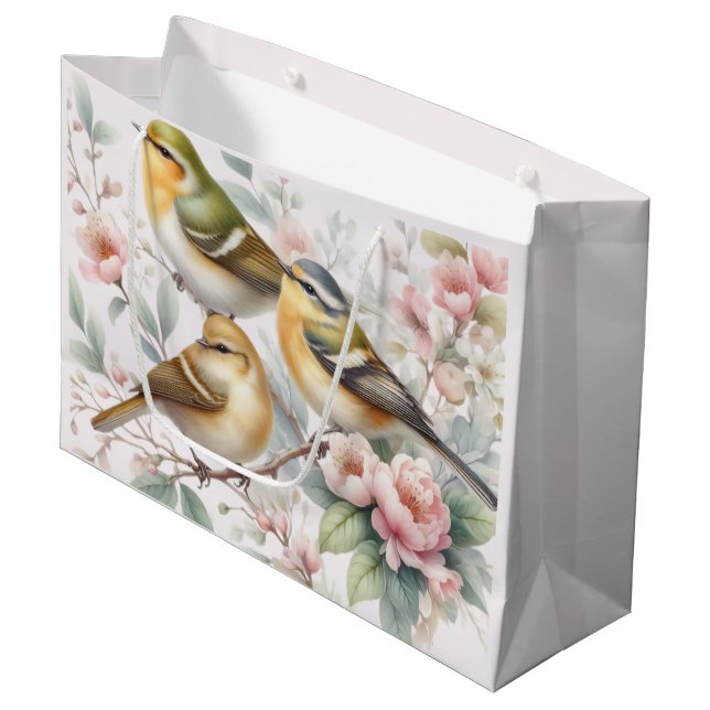 Songbird Serenade Amongst The Flowers Large Gift Bag (Front Angled)