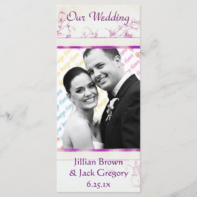 Songbird Shabby Chic WEDDING Program Programme (Front)