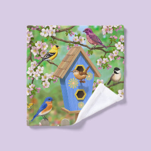 Songbirds Lily Garden Birdhouse Wash Cloth