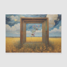 Songbirds On Pink Flowers Branch Decoupage