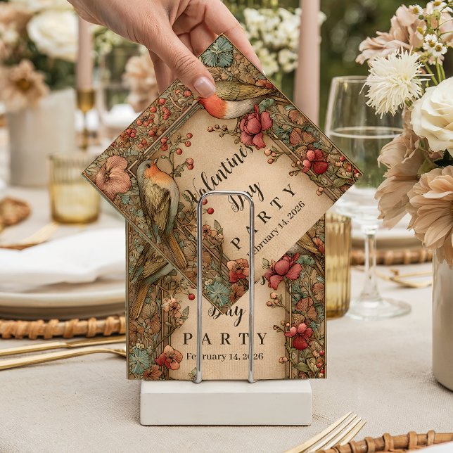 Songbirds & Roses Valentine Party Napkin (Creator Uploaded)