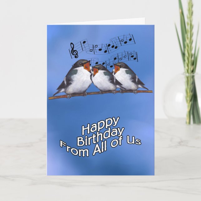 Songbirds with Sky, Birthday From All of Us, Art Card (Front)