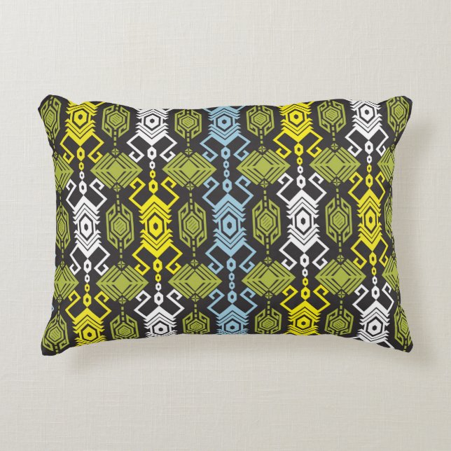 Songket Tenun Geometric Seamless Pattern with Crea Decorative Cushion (Front)
