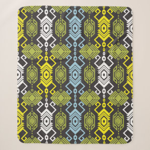 Songket Tenun Geometric Seamless Pattern with Crea Sherpa Blanket