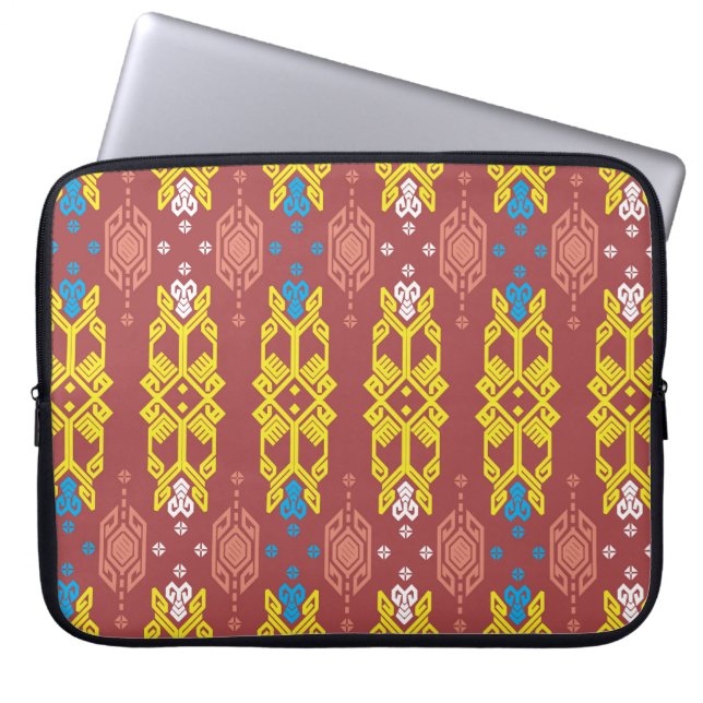 Songket Tenun Geometrik Seamless Pattern with Crea Laptop Sleeve (Front)